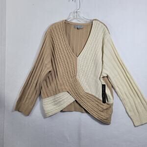 Absolutely Famous Women's Cable Knit Color Block Sweater Size 3X NWT 81225-1188